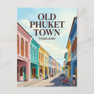 Gamla Phuket Town Thailand Vykort