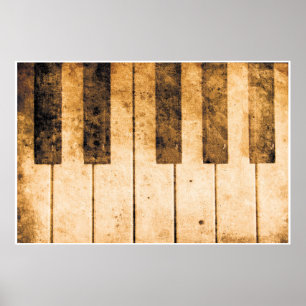 Gamla Piano Nycklar Music Art Poster