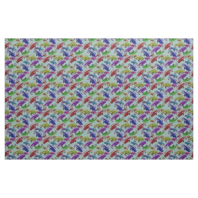 Gamla pickupare lastbilar tyg (Fat Quarter)