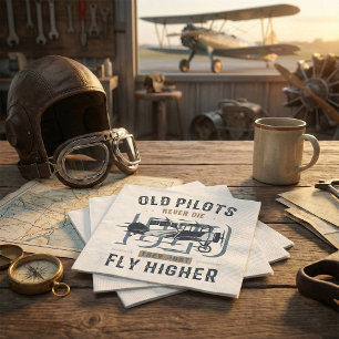 Gamla piloter dör aldrig i flygcitat för flygplan pappersservett