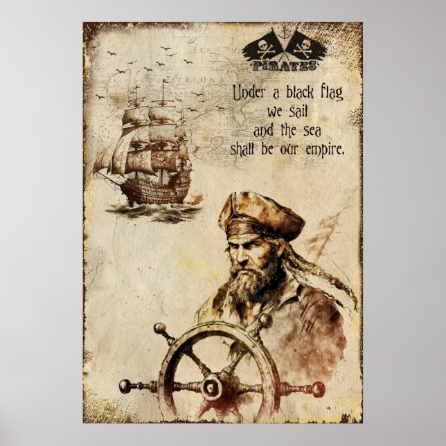 Gamla Pirater i den västindiska Fraktens kapten Fl Poster (Framsidan)