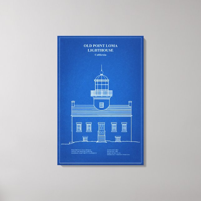 Gamla Point Loma Lighthouse - Kalifornien – AD Canvastryck (Framsida)
