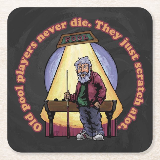 Gamla poolspelare underlägg papper kvadrat (Framsidan)