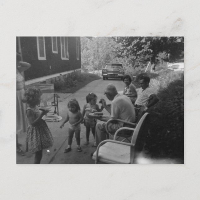 Gamla populära sommarpickniska roligtar vykort (Framsida)