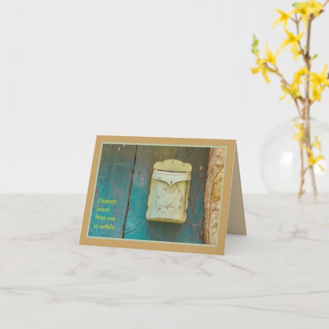 Gamla postboxen "har inte hört av dig för länge" kort (Gul blomma)