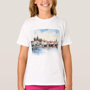 Gamla Prag, Charles Brons vattenfärg T Shirt