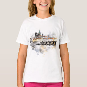 Gamla Prag, Charles Brons vattenfärg T Shirt