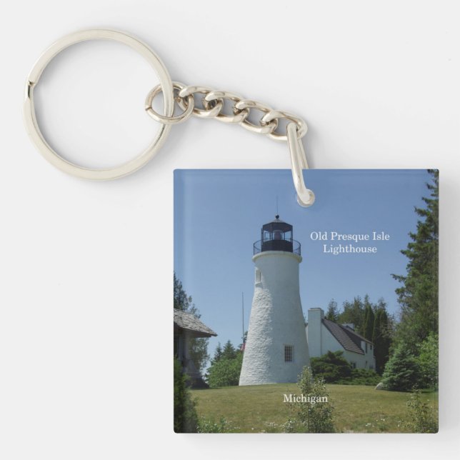 Gamla Presque Isle Lighthouse-nyckelringen (Framsidan)