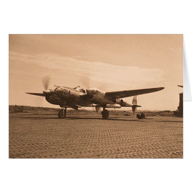 Gamla Prop Flygplan Hälsningskort (Framsidan Horizontal)