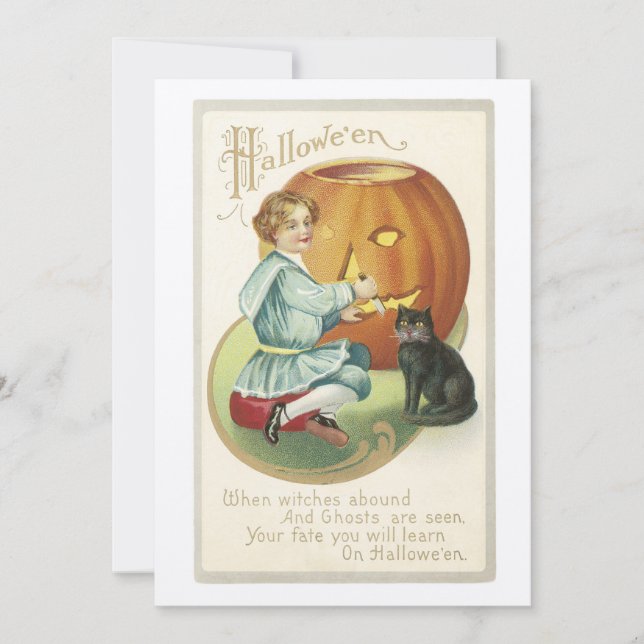 Gamla provokationer på Halloween Pumpkin Carving Inbjudningar (Framsida)