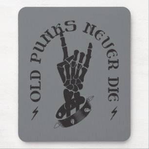 Gamla Punks Die Skeleton Sten på gotiic Musmatta