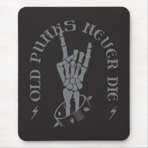 Gamla Punks Die Skeleton Sten på gotiic Musmatta