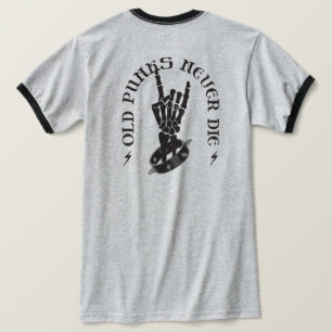 Gamla Punks Die Skeleton Sten på gotiic T Shirt