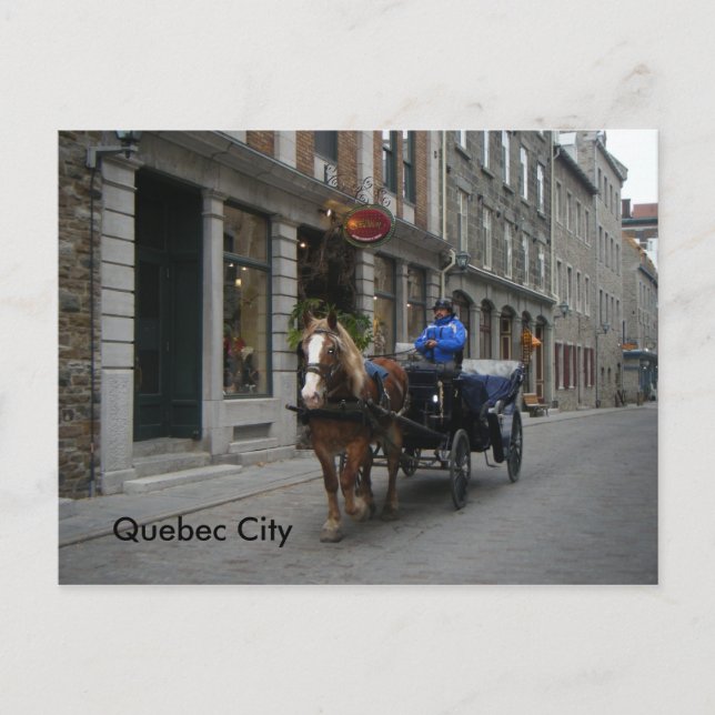 Gamla Quebec City Carriage Vykort (Framsida)