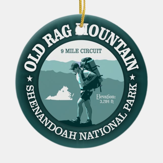 Gamla Rag-berget (rd) Julgransprydnad Keramik (Framsidan)