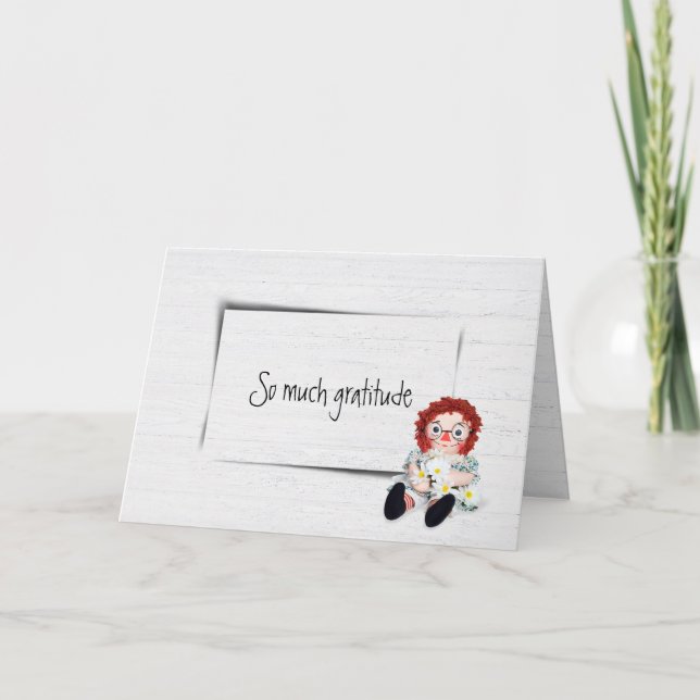 Gamla Rag Doll Gratitude Kort (Framsida)