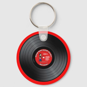 Gamla raker-vinylpostnyckelkedja nyckelring