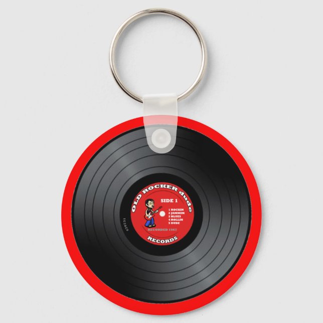 Gamla raker-vinylpostnyckelkedja nyckelring (Framsida)