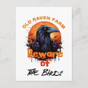 Gamla Raven Farm Beware för fågelskåpet Vykort