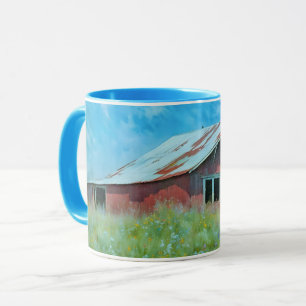 Gamla Red Barn Art Mugg Kopp