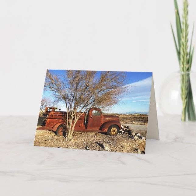 Gamla Red Fire Lastbil, Henderson Nevada Blank Ins Kort (Framsida)