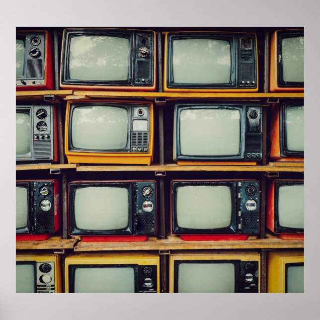 Gamla Retro Television Tom Skärm Poster (Framsidan)