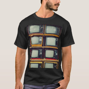 Gamla Retro Television Tom Skärm T Shirt