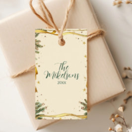 Gamla Ribbon Rustic-julen Party Presentetikett