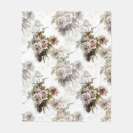 Gamla ro rosa grått bouquet mönster fleecefilt