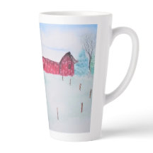 Gamla röda Barn i Snö