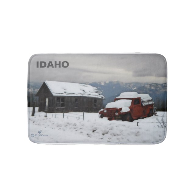 Gamla röda Lastbil Badrumsmatta (Framsidan)