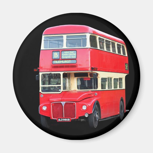 Gamla röda London buss från omkring 1950 Magnet (Framsidan)