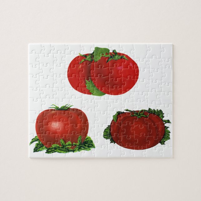 Gamla röda mogna tomater mat, frukter, grönsaker pussel (Horisontell)