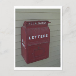Gamla, röda, utgående U. S. MailBox Vykort