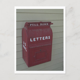 Gamla, röda, utgående U. S. MailBox Vykort