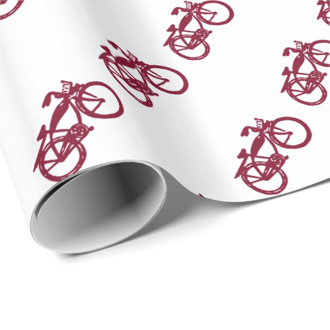 Gamla rödcyklar papper presentpapper (Rullad Hörn)