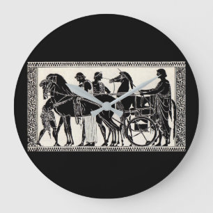 Gamla romerska manar och hästar stor klocka