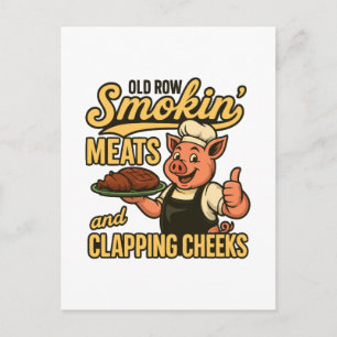 Gamla Row Smokin Kött och Clapping Cheeks Helg Vykort