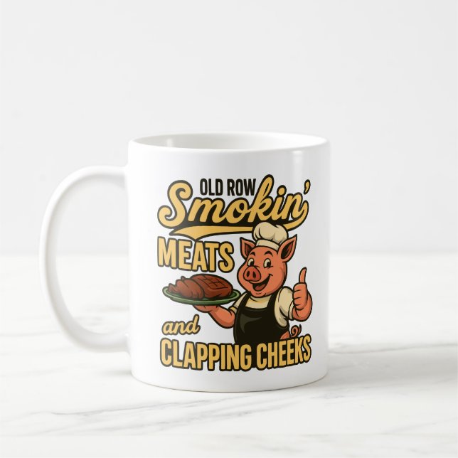 Gamla Row Smokin Kött och Clapping Cheeks Kaffemugg (Vänster)