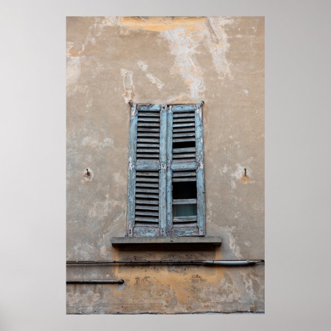 Gamla ruinerade träfönster från gamla husdjur,anti poster (Framsidan)