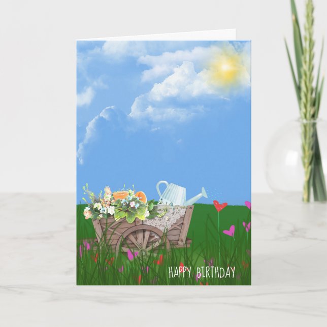 Gamla rullstolar med blommor kort (Framsida)