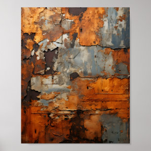 Gamla Rusted Steel Rusty Metall Struktur Poster