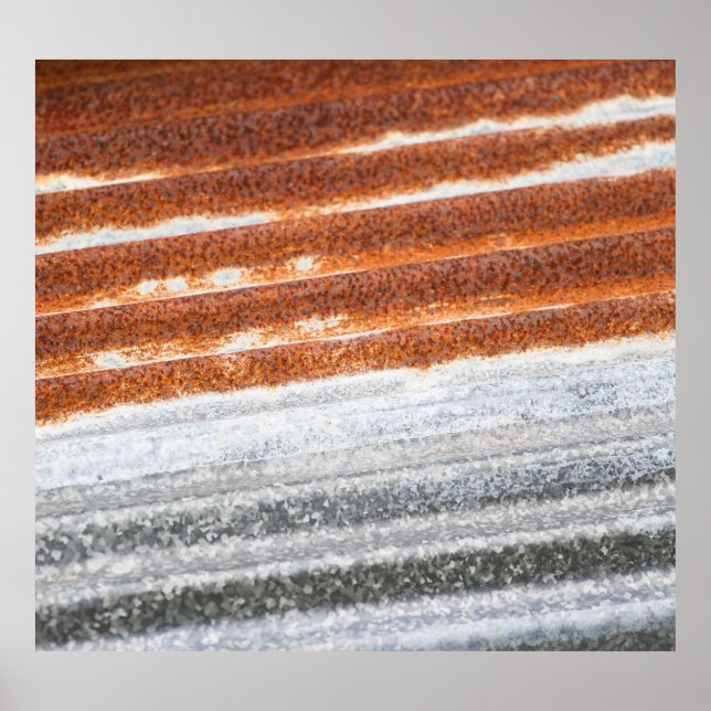 Gamla Rusted Zinc Yta Struktur Poster (Framsidan)