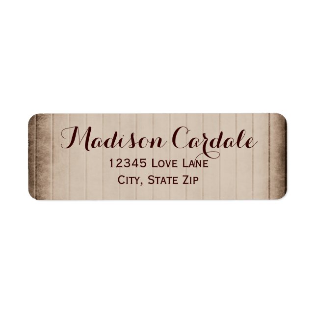Gamla Rustic Barn Wood Land Returetiketter Returadress Etikett (Framsidan)
