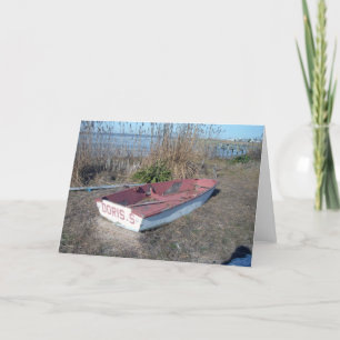 Gamla Rustic Row Boat Kort