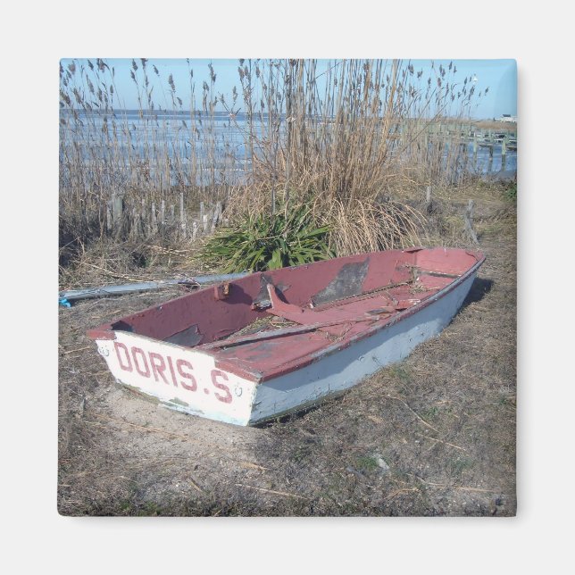 Gamla Rustic Row Boat Magnet (Framsidan)