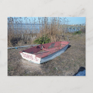 Gamla Rustic Row Boat Vykort