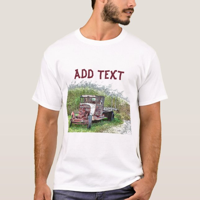 Gamla Rusty Lastbil, äldre än Dirt T Shirt (Framsida)