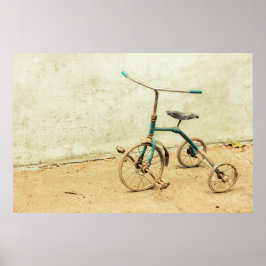Gamla Rusty Rickety Tricycle Retro Poster