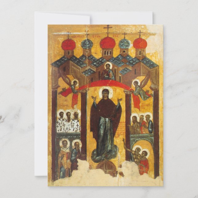 Gamla ryska ikonen Intercession (Framsida)
